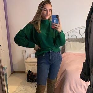 Green Mock Neck Sweater